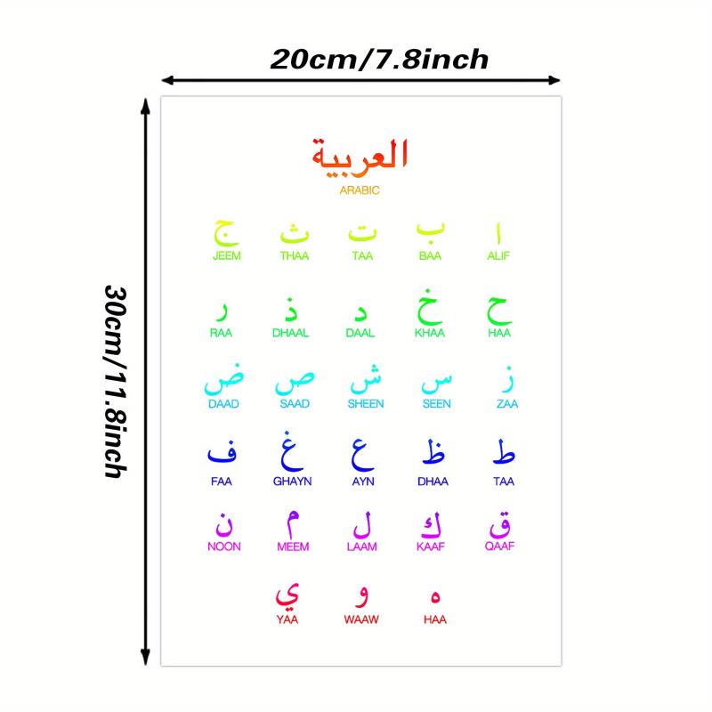 Arabic Alphabet Wall Decor Colorful Print Art Modern Minimalism