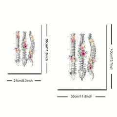 6pcs Floral Skeleton Anatomy Art HD Canvas Print Wall Picture Decor