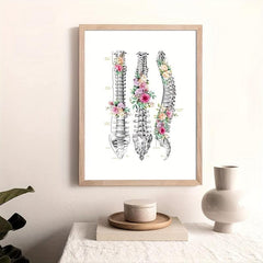 6pcs Floral Skeleton Anatomy Art HD Canvas Print Wall Picture Decor