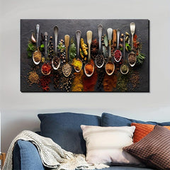 Kitchen Spice Wall Art - Modern Canvas Poster