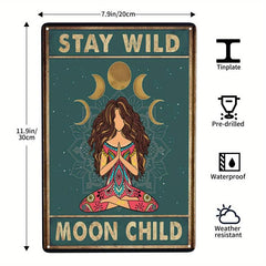 Moon Decor Gift Tin Sign Stay Wild Moon Child Witch And Witchy Decor Kitchen Met