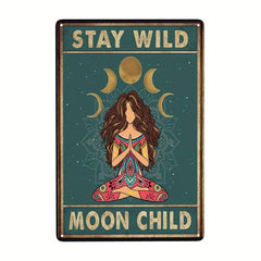 Moon Decor Gift Tin Sign Stay Wild Moon Child Witch And Witchy Decor Kitchen Met