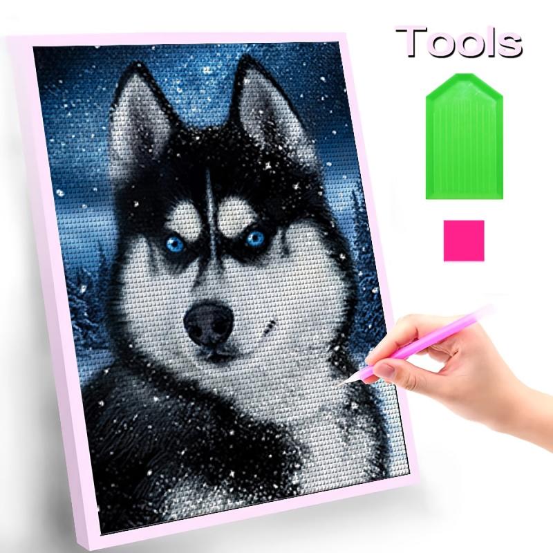 Wolf Dog In The Night Diamond Painting Home Decor