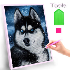 Wolf Dog In The Night Diamond Painting Home Decor