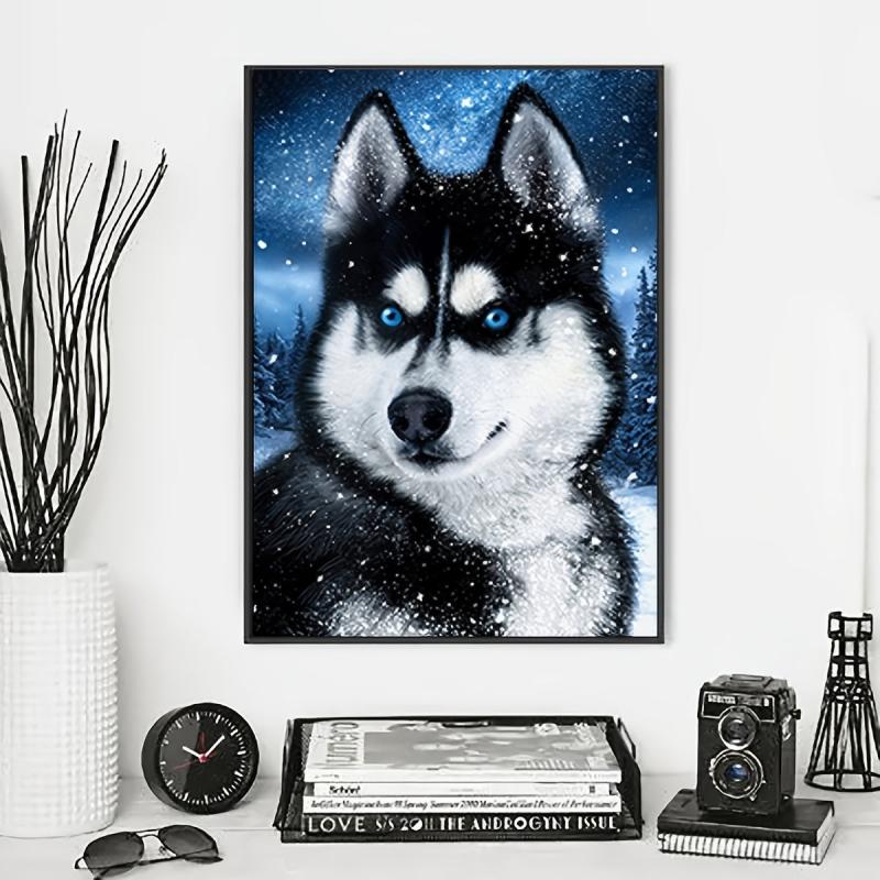 Wolf Dog In The Night Diamond Painting Home Decor