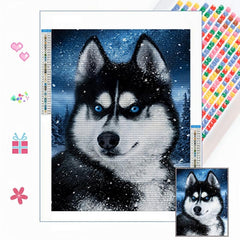 Wolf Dog In The Night Diamond Painting Home Decor