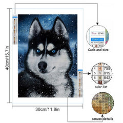 Wolf Dog In The Night Diamond Painting Home Decor
