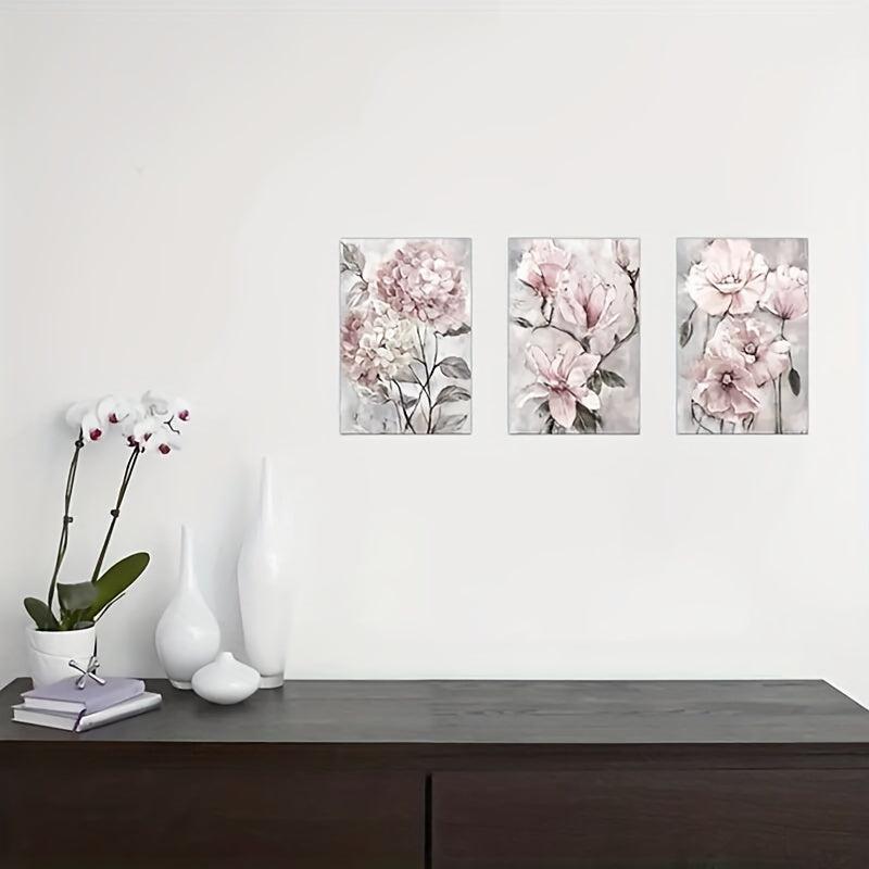 Pink Flower Canvas Art Poster Set