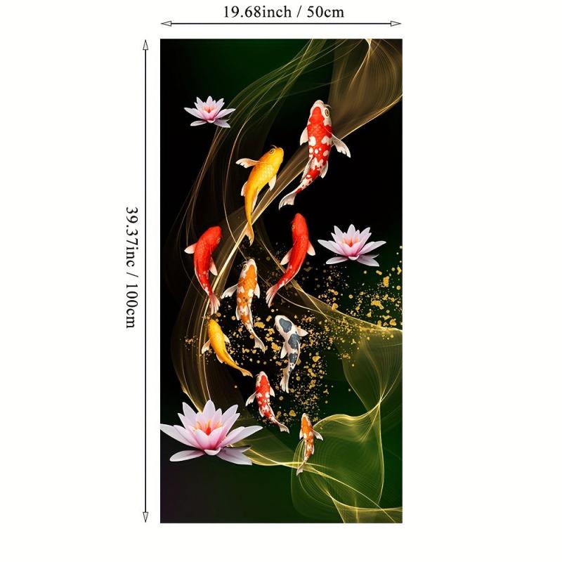 Chinese Style Red Koi Lucky Carp Canvas Painting Fish Goldfish Poster