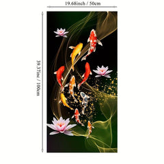 Chinese Style Red Koi Lucky Carp Canvas Painting Fish Goldfish Poster