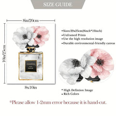 4pcs Girl Posters Dress Canvas High Heels Wall Pictures Pink Flowers Art