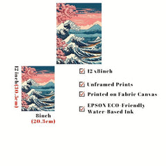 Canvas Poster Japan Great Wave Boats Poster Japanese Art Sakura Poster Gift
