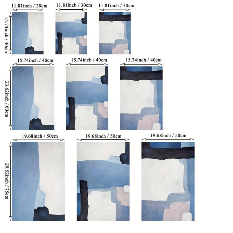 3pcs Frameless Block Abstract Wall Poster Nordic Painting