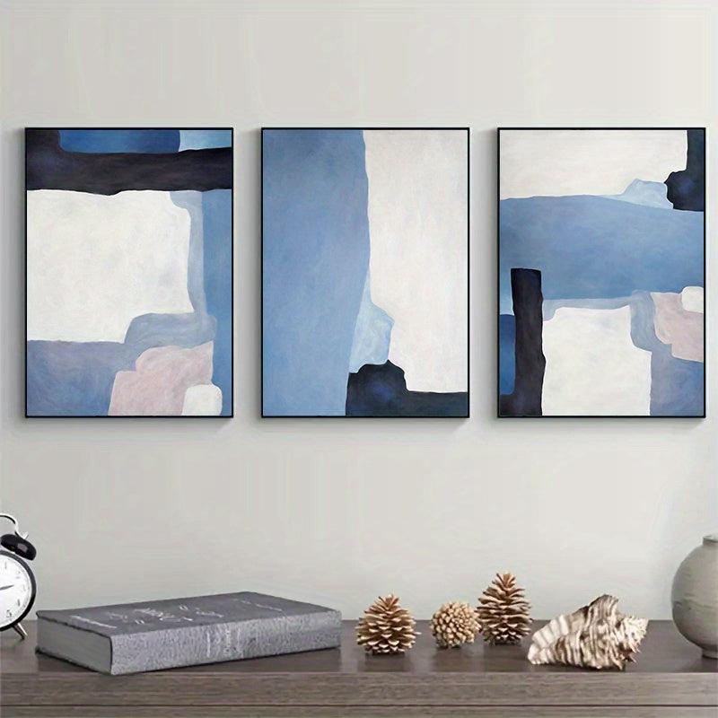 3pcs Frameless Block Abstract Wall Poster Nordic Painting