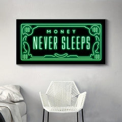 Green Flash Money Wall Poster - Frameless Canvas Painting