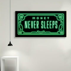 Green Flash Money Wall Poster - Frameless Canvas Painting