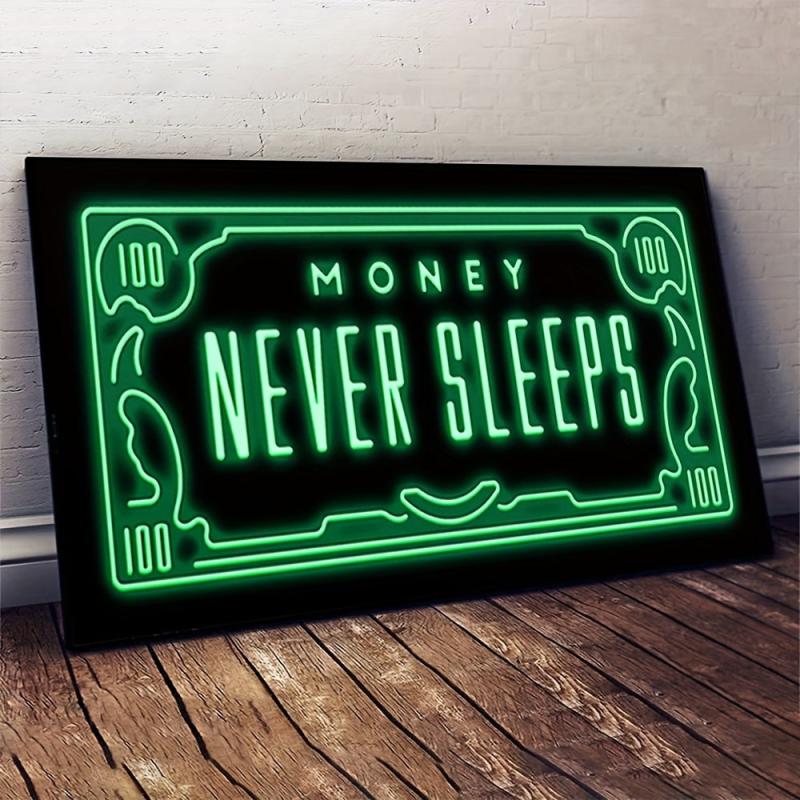 Green Flash Money Wall Poster - Frameless Canvas Painting