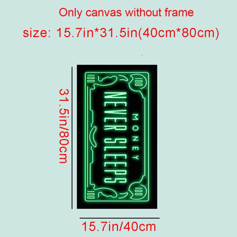 Green Flash Money Wall Poster - Frameless Canvas Painting