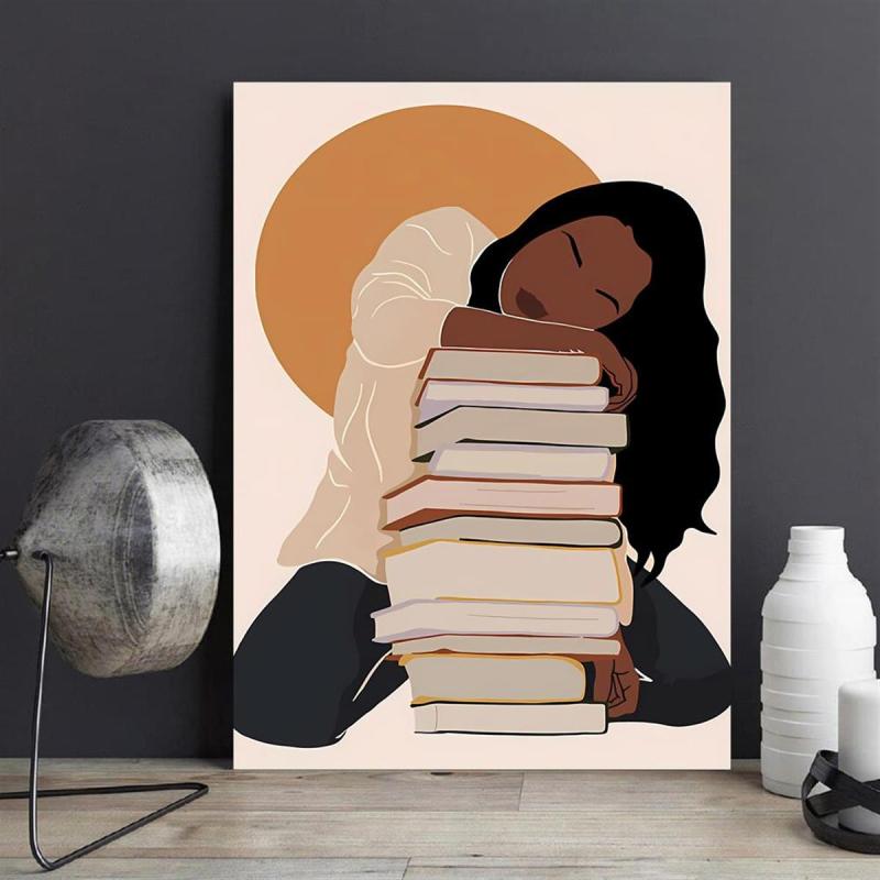 African American Afro Girl And Books Poster