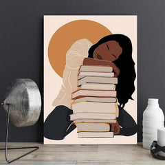 African American Afro Girl And Books Poster