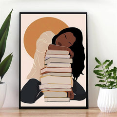 African American Afro Girl And Books Poster