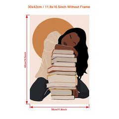 African American Afro Girl And Books Poster