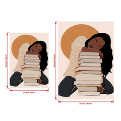 African American Afro Girl And Books Poster