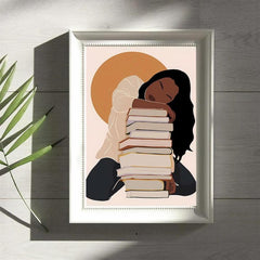 African American Afro Girl And Books Poster
