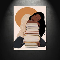 African American Afro Girl And Books Poster