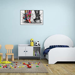 Modern Art Graffiti Sneakers Canvas Poster Frame
