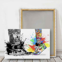 Modern Art Graffiti Sneakers Canvas Poster Frame