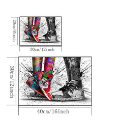 Modern Art Graffiti Sneakers Canvas Poster Frame