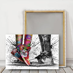 Modern Art Graffiti Sneakers Canvas Poster Frame