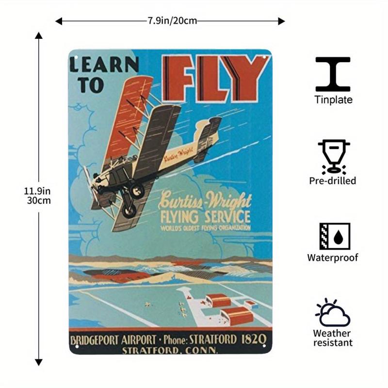 Vintage Metal Sign Aviation Airplane Sign 20 32x30 48 Cm