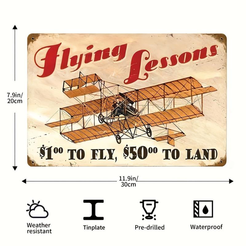 Vintage Metal Sign Aviation Airplane Sign 20 32x30 48 Cm