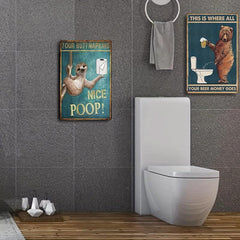 Funny Sloth Bathroom Wall Art Vintage Metal Tin Sign