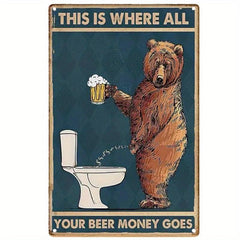 Funny Sloth Bathroom Wall Art Vintage Metal Tin Sign