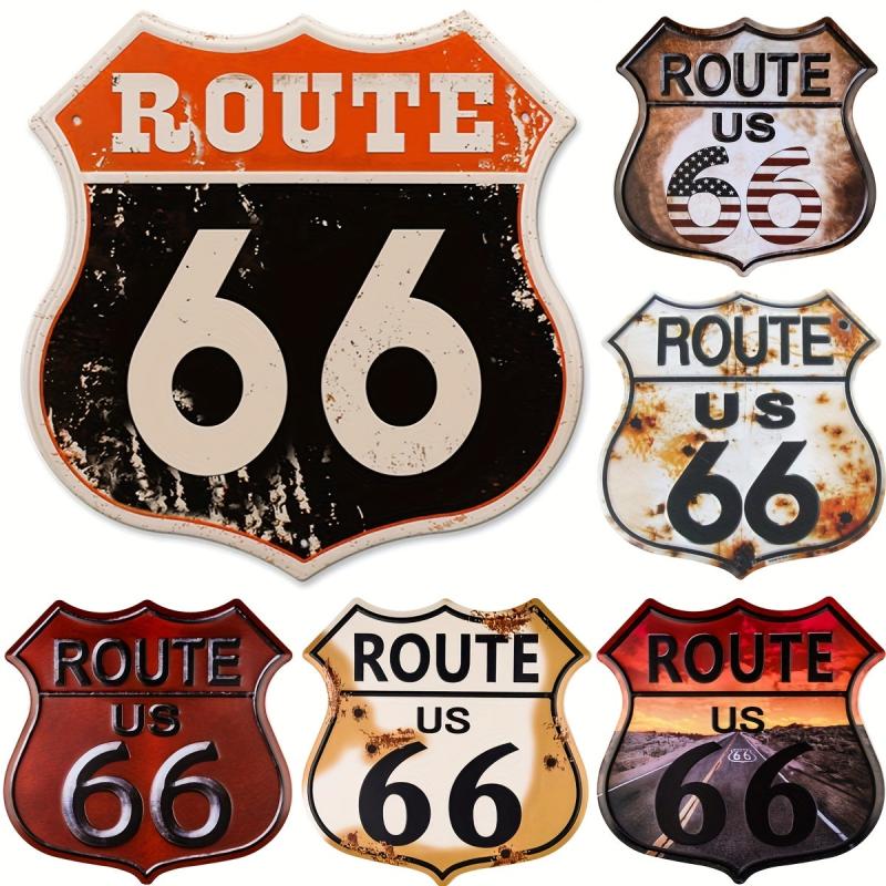 Retro U S 66 High Way Road Metal Tin Sign Vintage Road Sign 12x12 Inch