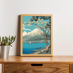Fujiyama Landscape Poster Canvas Print - Home Office Wall Art Decoration