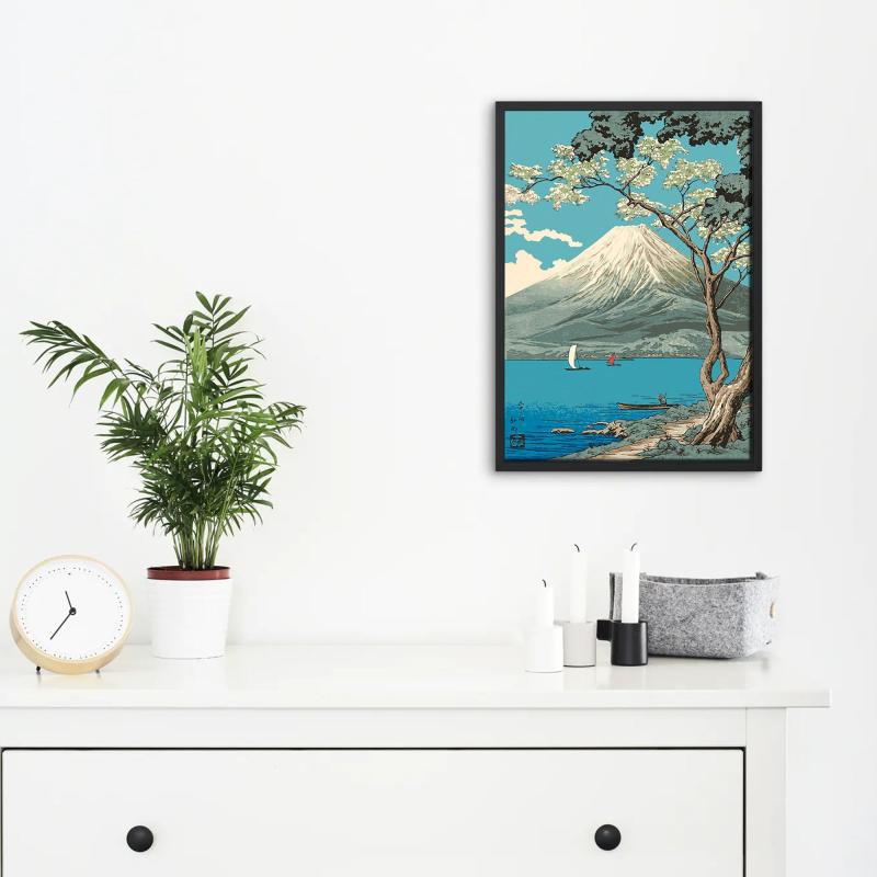 Fujiyama Landscape Poster Canvas Print - Home Office Wall Art Decoration