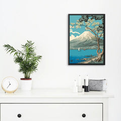 Fujiyama Landscape Poster Canvas Print - Home Office Wall Art Decoration