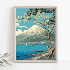 Fujiyama Landscape Poster Canvas Print - Home Office Wall Art Decoration
