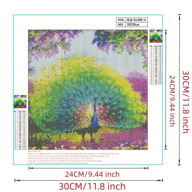 Peacock DIY Diamond Painting Kit - 5D Diamond Art - Beginners DIY Paint