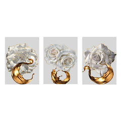 3pcs Nordic Abstract Rose Flower Canvas Painting Modern Living Room Decor