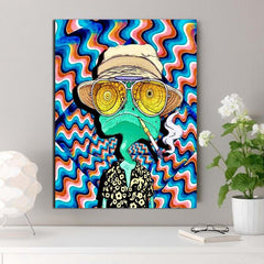 Funny Chameleon Cartoon Poster Wall Art Canvas Print