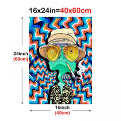 Funny Chameleon Cartoon Poster Wall Art Canvas Print