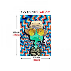 Funny Chameleon Cartoon Poster Wall Art Canvas Print