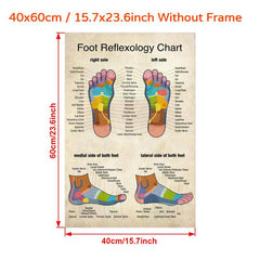 Reflexology Foot Massage Chart Canvas Print Poster