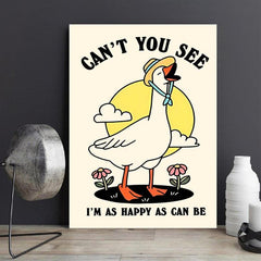 Goose Wall Print Happy Quote Kids Classroom Poster Nursery Room Decor