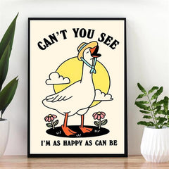 Goose Wall Print Happy Quote Kids Classroom Poster Nursery Room Decor